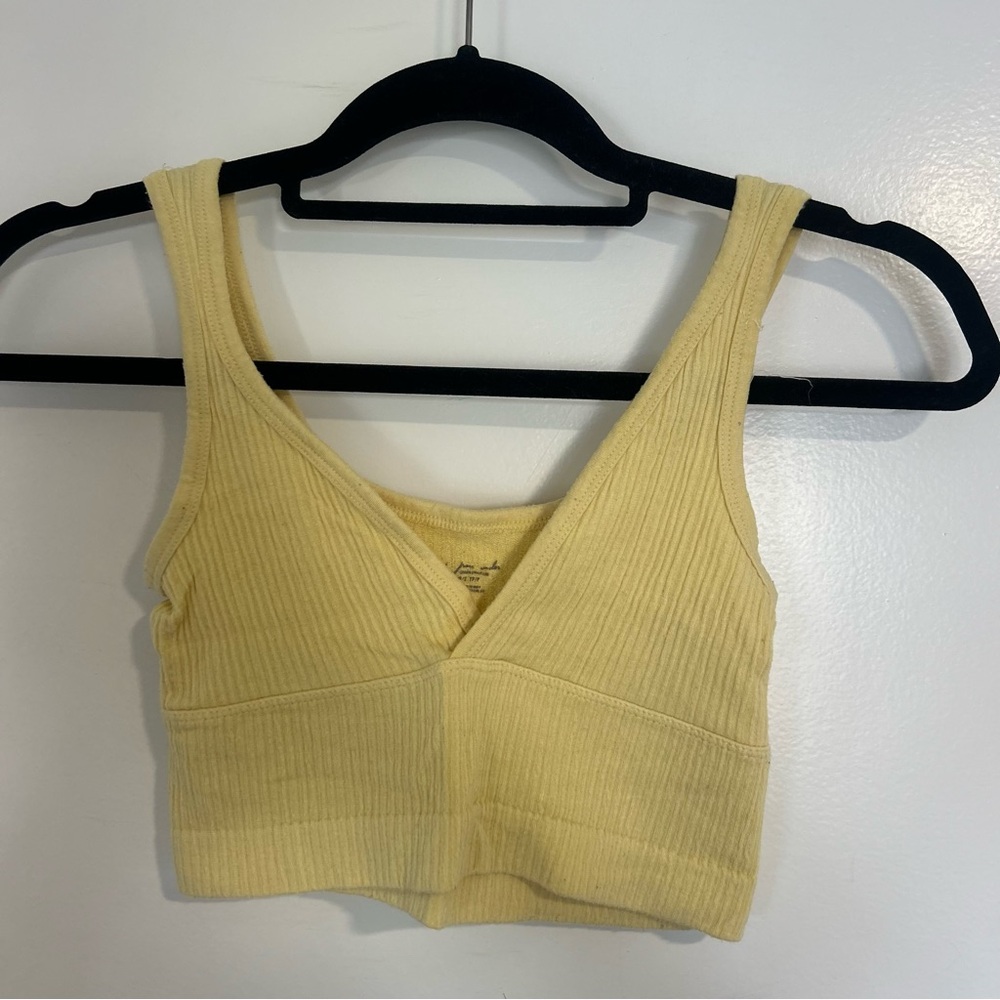 Urban Outfitters Out From Under Ribbed Yellow Crop Tank Top